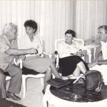 Jorge Amado (escritor de Doña Flor y sus dos maridos), Orieta Cordeiro, Celia, esposa de Jorge Amado y Abelardo Rodríguez (director de La Novela de las Dos de Radio Progreso.